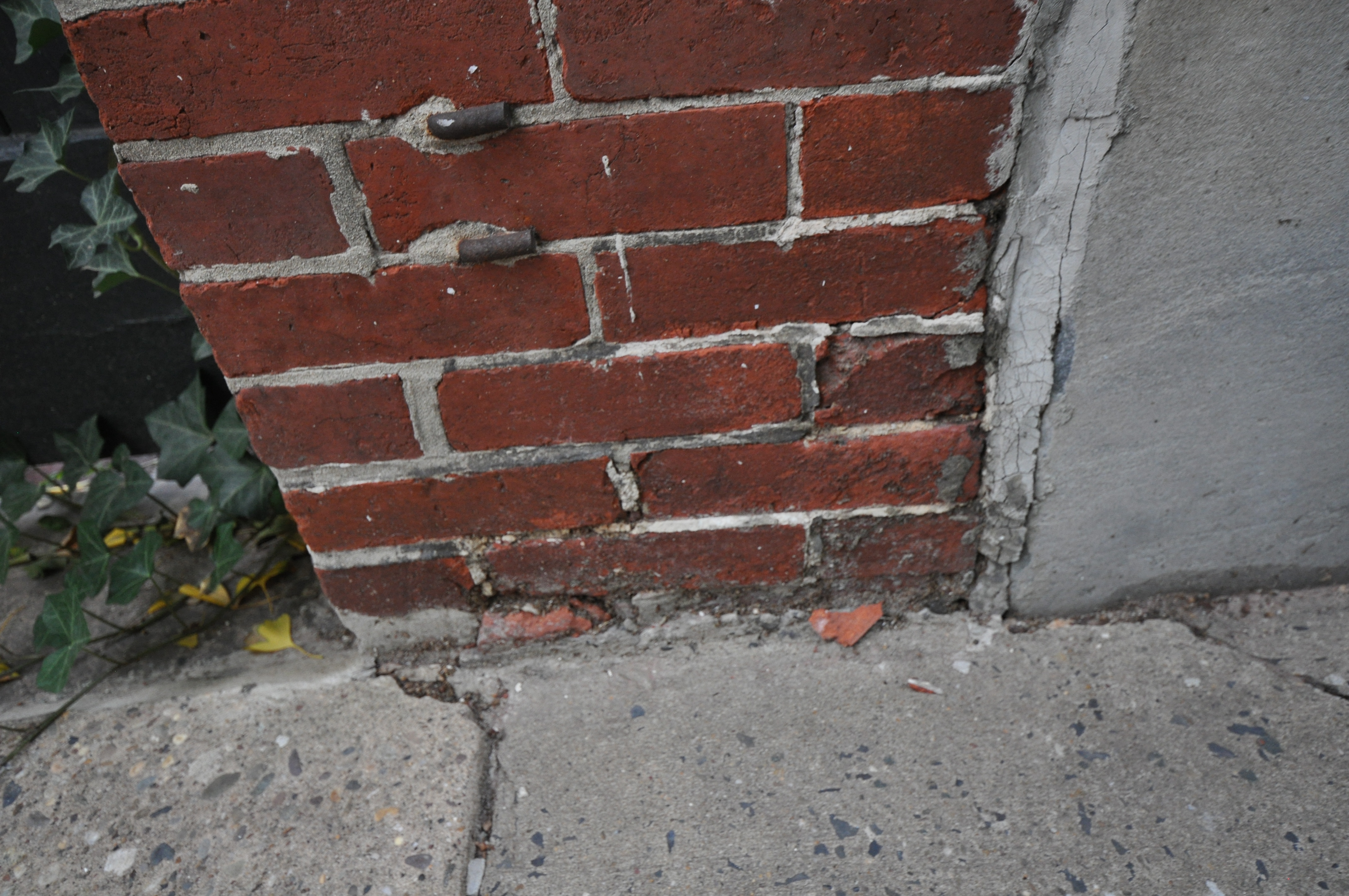 Figure 2: Brick spalling due to mortar installed that was harder than the brick. Credit: Brian Rich, 2013